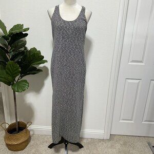 Banana Republic Women's Maxi Dress Racer Back Stretch Size M Petite Black White